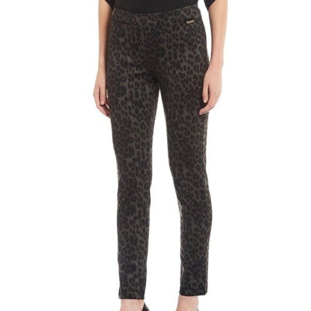 Womens Calvin Klein leopard print stretchy pants XL NEW
